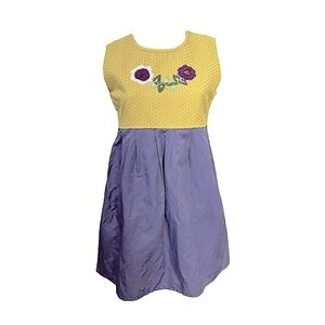Jack BB Dakota Short Dress Yellow Purple Floral Boho Sleeveless Women M
